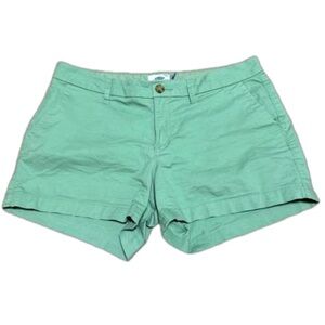 Old Navy Chino Green Cotton Spandex Blend Shorts Women Size 6